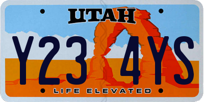UT license plate Y234YS