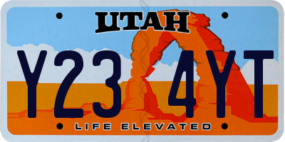UT license plate Y234YT
