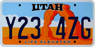 UT license plate Y234ZG