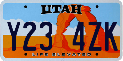UT license plate Y234ZK