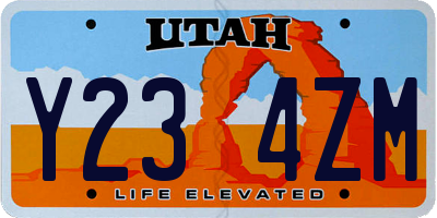 UT license plate Y234ZM