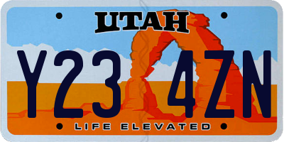 UT license plate Y234ZN