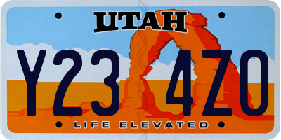 UT license plate Y234ZO