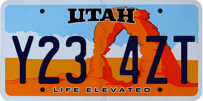 UT license plate Y234ZT