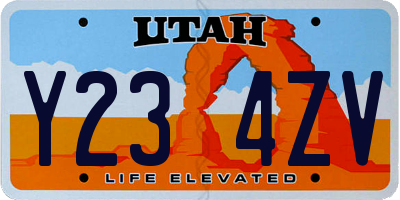 UT license plate Y234ZV