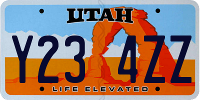 UT license plate Y234ZZ
