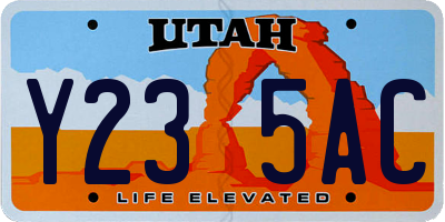 UT license plate Y235AC