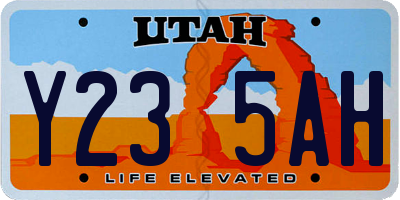 UT license plate Y235AH