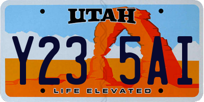 UT license plate Y235AI