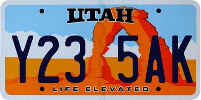 UT license plate Y235AK