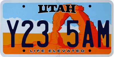 UT license plate Y235AM