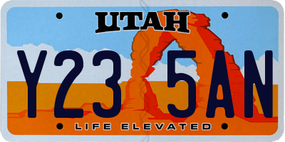 UT license plate Y235AN