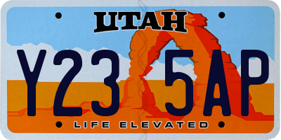 UT license plate Y235AP