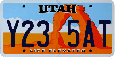 UT license plate Y235AT