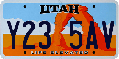 UT license plate Y235AV