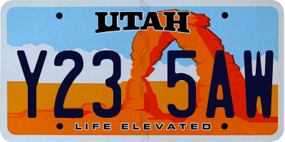 UT license plate Y235AW