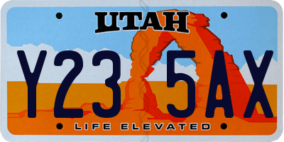 UT license plate Y235AX