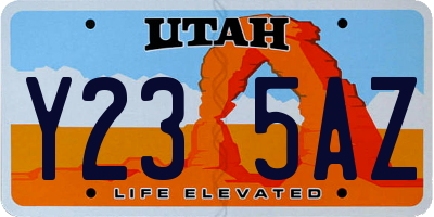 UT license plate Y235AZ