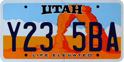 UT license plate Y235BA