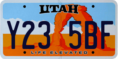 UT license plate Y235BF