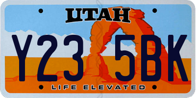 UT license plate Y235BK