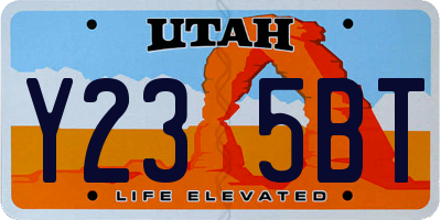 UT license plate Y235BT