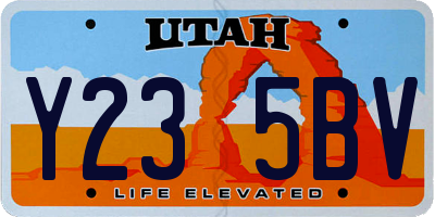 UT license plate Y235BV