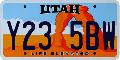 UT license plate Y235BW