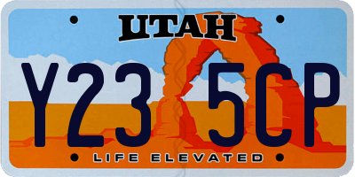 UT license plate Y235CP