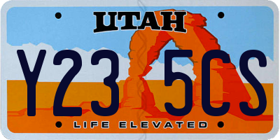 UT license plate Y235CS