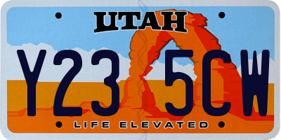 UT license plate Y235CW