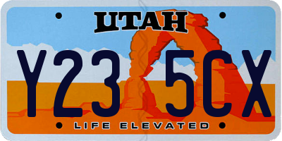 UT license plate Y235CX
