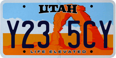 UT license plate Y235CY