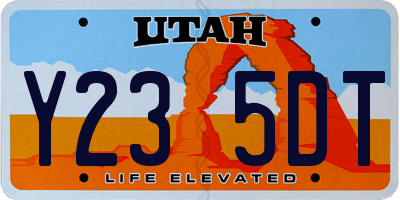 UT license plate Y235DT