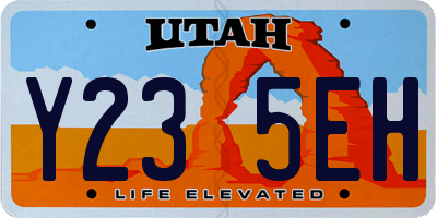 UT license plate Y235EH