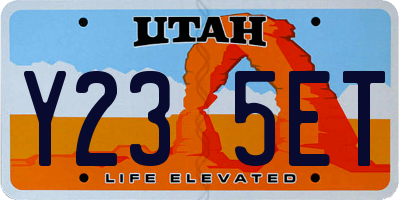 UT license plate Y235ET