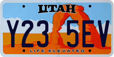 UT license plate Y235EV