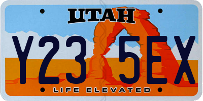 UT license plate Y235EX