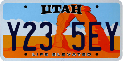 UT license plate Y235EY