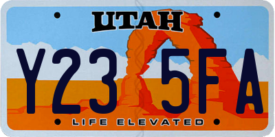 UT license plate Y235FA