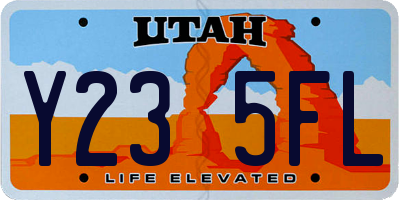 UT license plate Y235FL