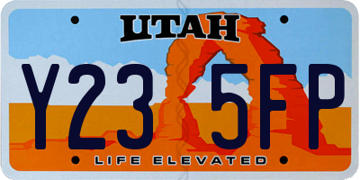 UT license plate Y235FP