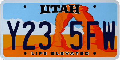 UT license plate Y235FW