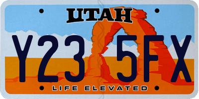 UT license plate Y235FX