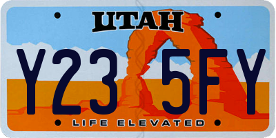 UT license plate Y235FY