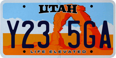 UT license plate Y235GA