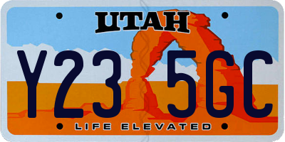 UT license plate Y235GC
