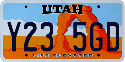 UT license plate Y235GD
