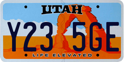 UT license plate Y235GE