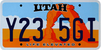 UT license plate Y235GI